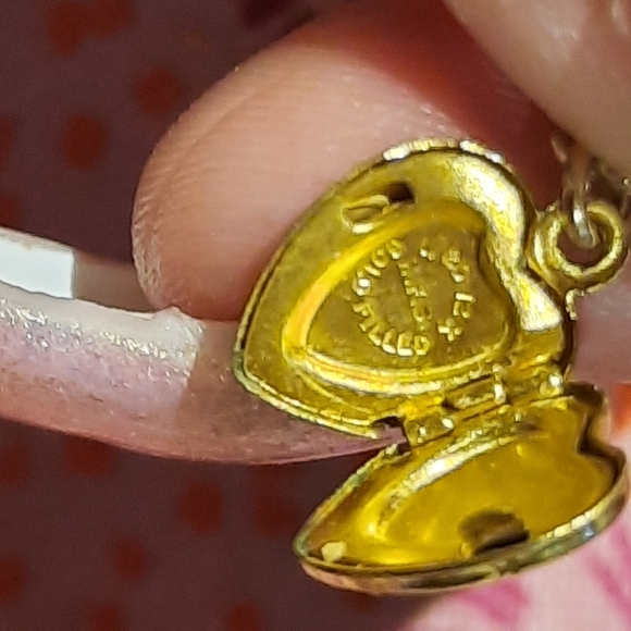 AUTHENTIC GENUINE 14K YELLOW GOLD over sterling silver CHARM bracelet heart ๐ - Picture 5 of 6